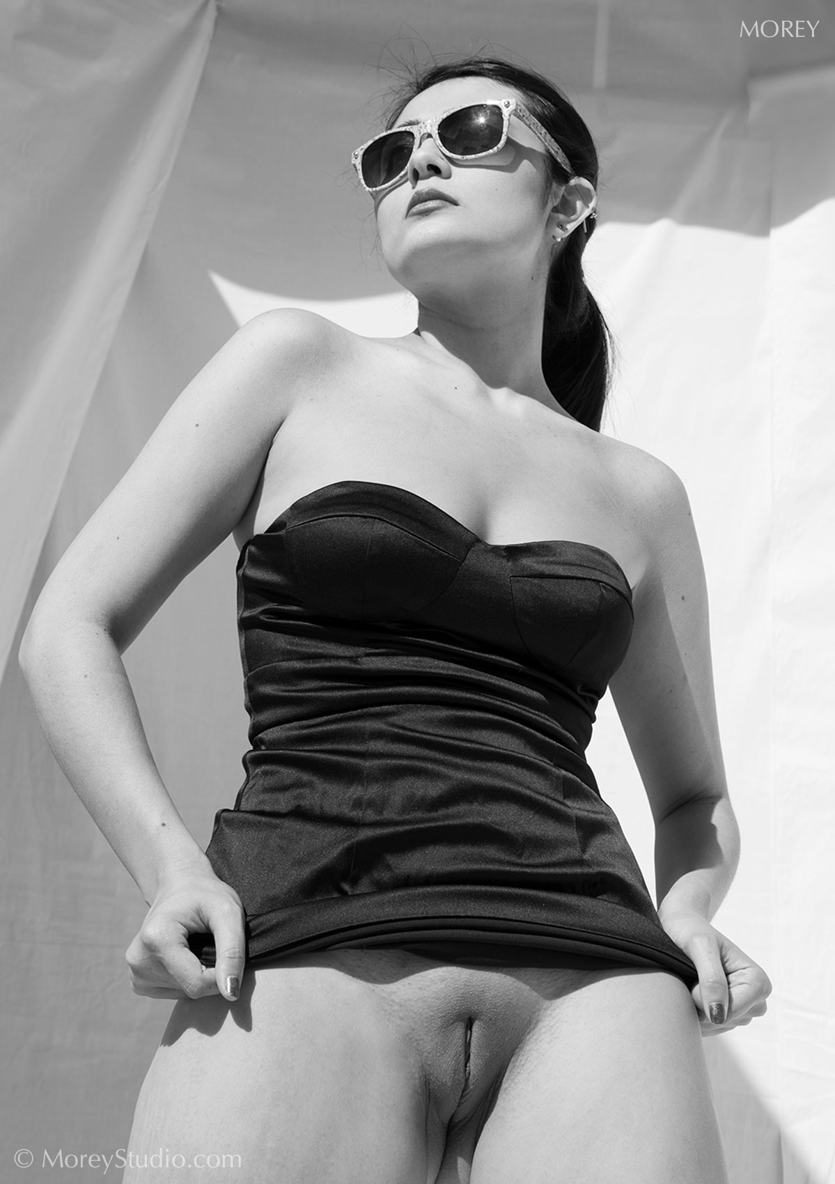Sophia_3691BW-1700px Explicit erotic b&w photo of Sophia Jade in sunglasses © Craig Morey 2014