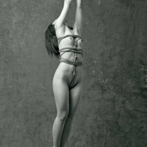B&W Erotic art suspension bondage, model Alix, photo © Craig Morey 2005