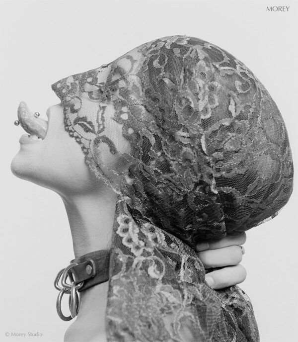 BW-Fetish-Art-Portrait-85x11-signed-photo-by-Craig-Morey-Felicia-3599609-160780168195 woman with collar and tongue piercing Felicia b&w photo by Craig Morey