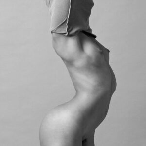 Nude African-American model silhouette view, Jazmine, b&w photo by Craig Morey © 2012