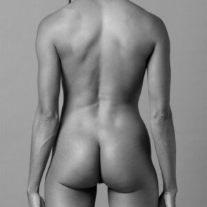 Nude African-American model rear view, Jazmine, b&w photo by Craig Morey © 2012